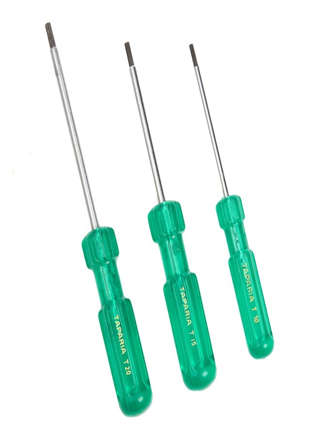TAPARIA, 3 PC SCREWDRIVERS SET, (T - 10, T - 15, T - 20), 3 x TORX SCREWDRIVER. Used for Industrial application, DIY, Electrical, Carpentary, Plumbing, Professional and Home use. - Image 1